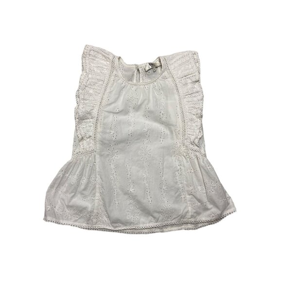 SEA New York Lea Ruffle Eyelet White Blouse-sz 0 - Picture 3 of 11